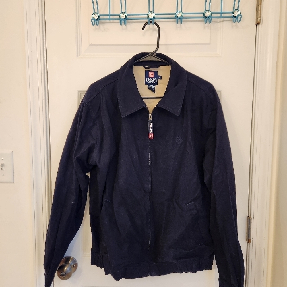 Chaps Mens Blue Size M Casual Jacket Full Zip Inside Pocket Lined #B27